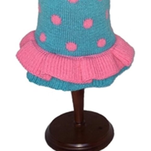 Turquoise & Pink Polka Dot Sweater Dress - Size 12 inch - NEW!!! - Picture 4 of 4